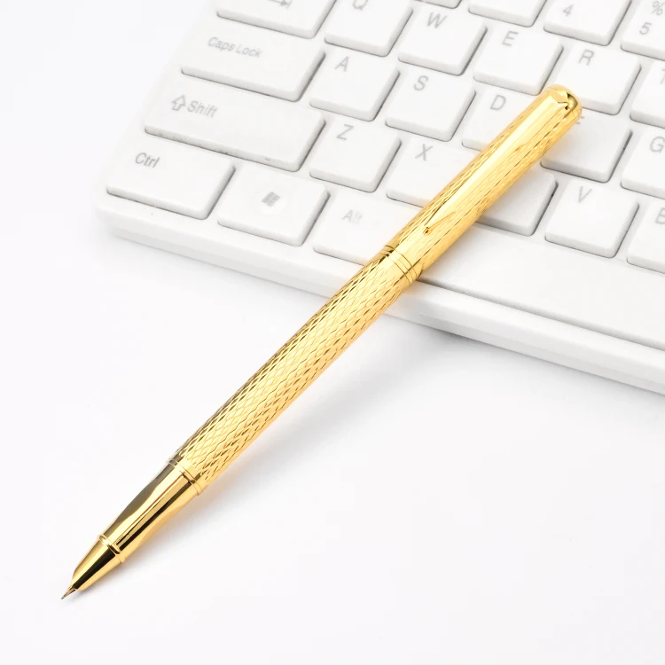New Arrival Designer Fountain Pens Luxury Metal Shining Gold Color High calligraphy Quality Fountain Pen Stylo Plume