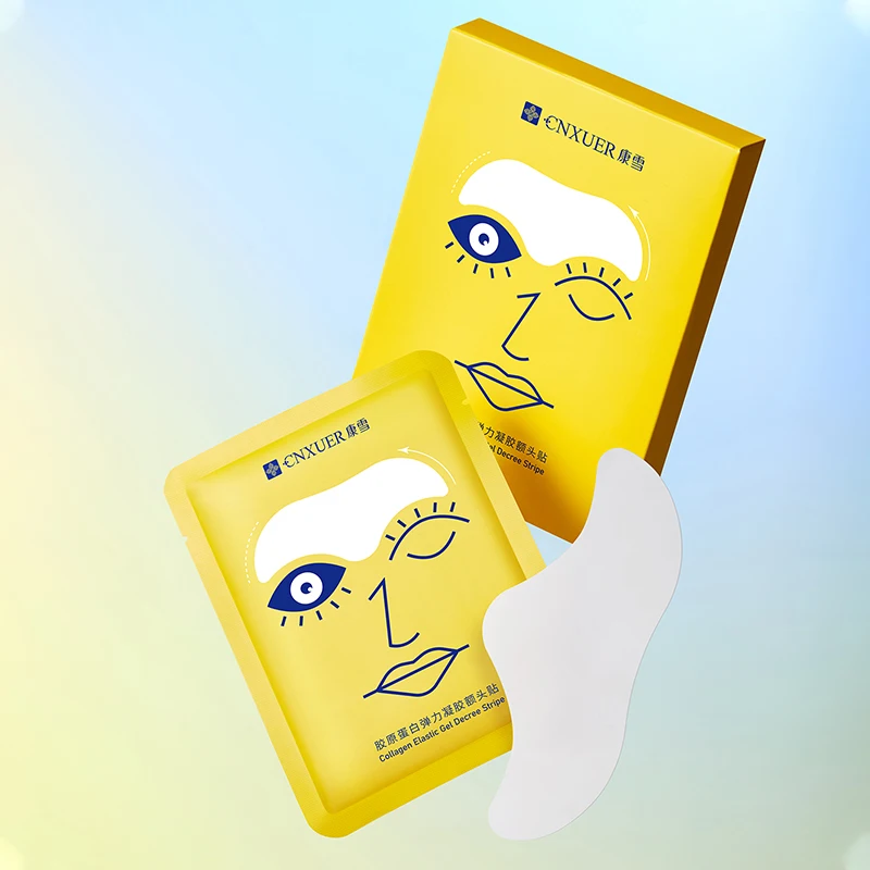 OEM Custom Face Forehead Patch Anti Wrinkle Fades Collagen Organic Hydrogel Hydrating  Firming Facial Skin Care Wrinkle Patch