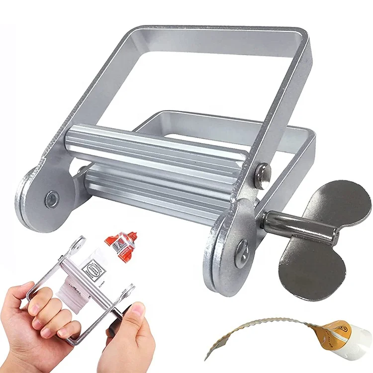 2024 New Design Silver Stainless Steel Lotion Toothpaste Dispenser Metal Face Cream Tube Squeezer