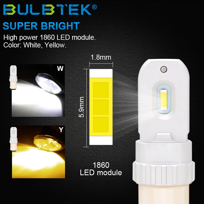 BULBTEK W1-1860-9005 Led Bulb Auto Parts High Power Super Bright 9005 LED Fog Lamp 6000K