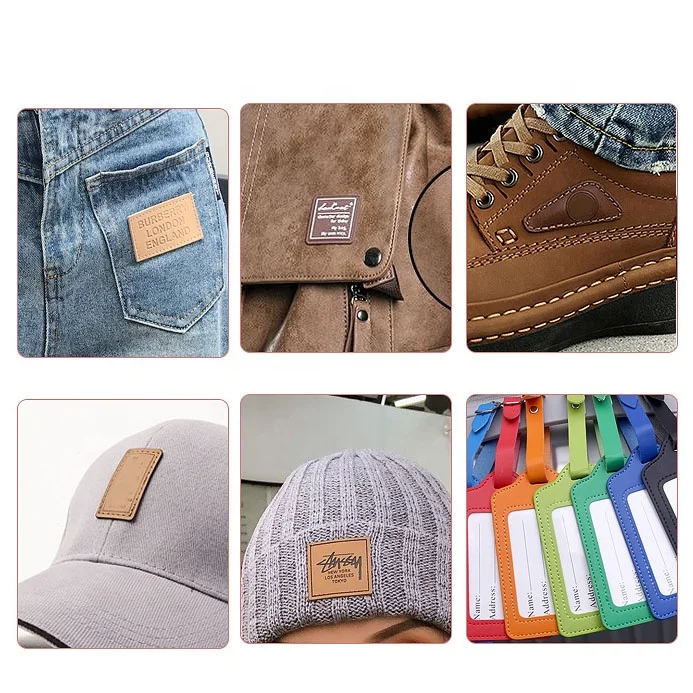 custom handbag faux leather jean label synthetic leather label for caps genuine leather label for jeans