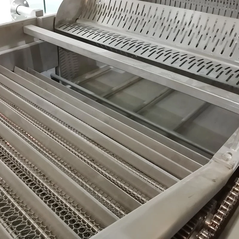 DBP automatic gas continuous belt fryer frying machine with circulation oil filtering system