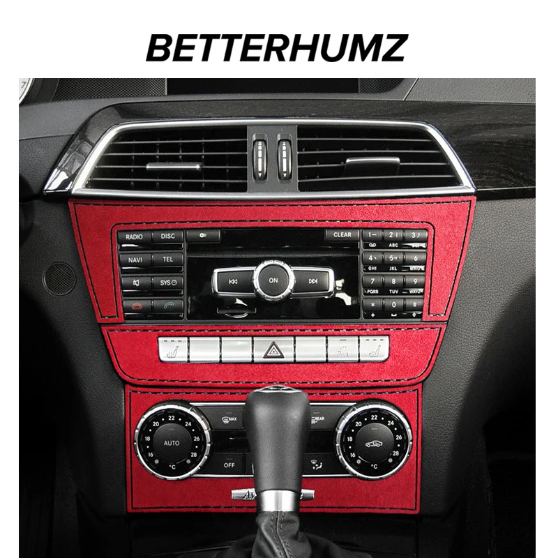 Air Condition CD Panel Sticker Alcantara For Mercedes C class W204 S203 S204 C180 C200 2011-2013 Car Accessories