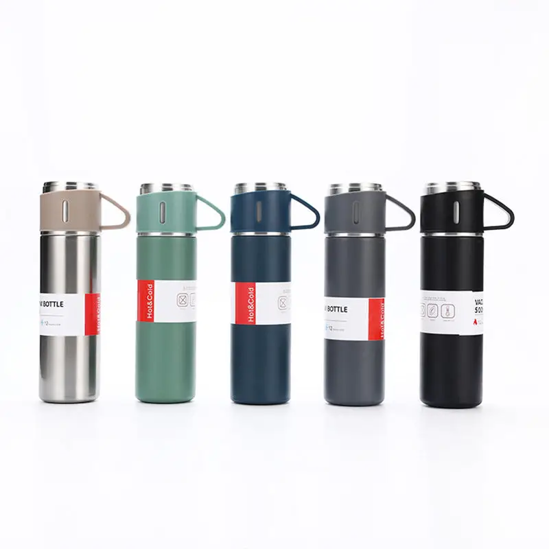 304 Stainless Steel Thermo Mug 500ml Vacuum Insulated Bottle with Cup for Coffee Hot & Cold Drink