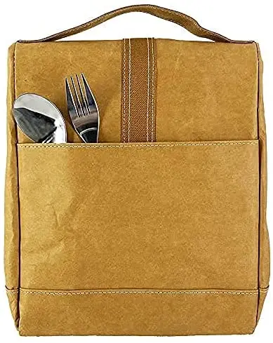 Customized Reusable Aluminium Foiled Fast Food Eco-friendly Kraft Tyvek Paper Insulated Lunch Bag for