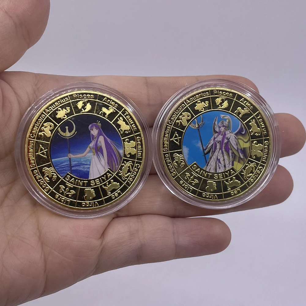 Wholesale Japan Anime Constellations Saint Seiya Athena Collection 24k Gold Plated Coin to Buy