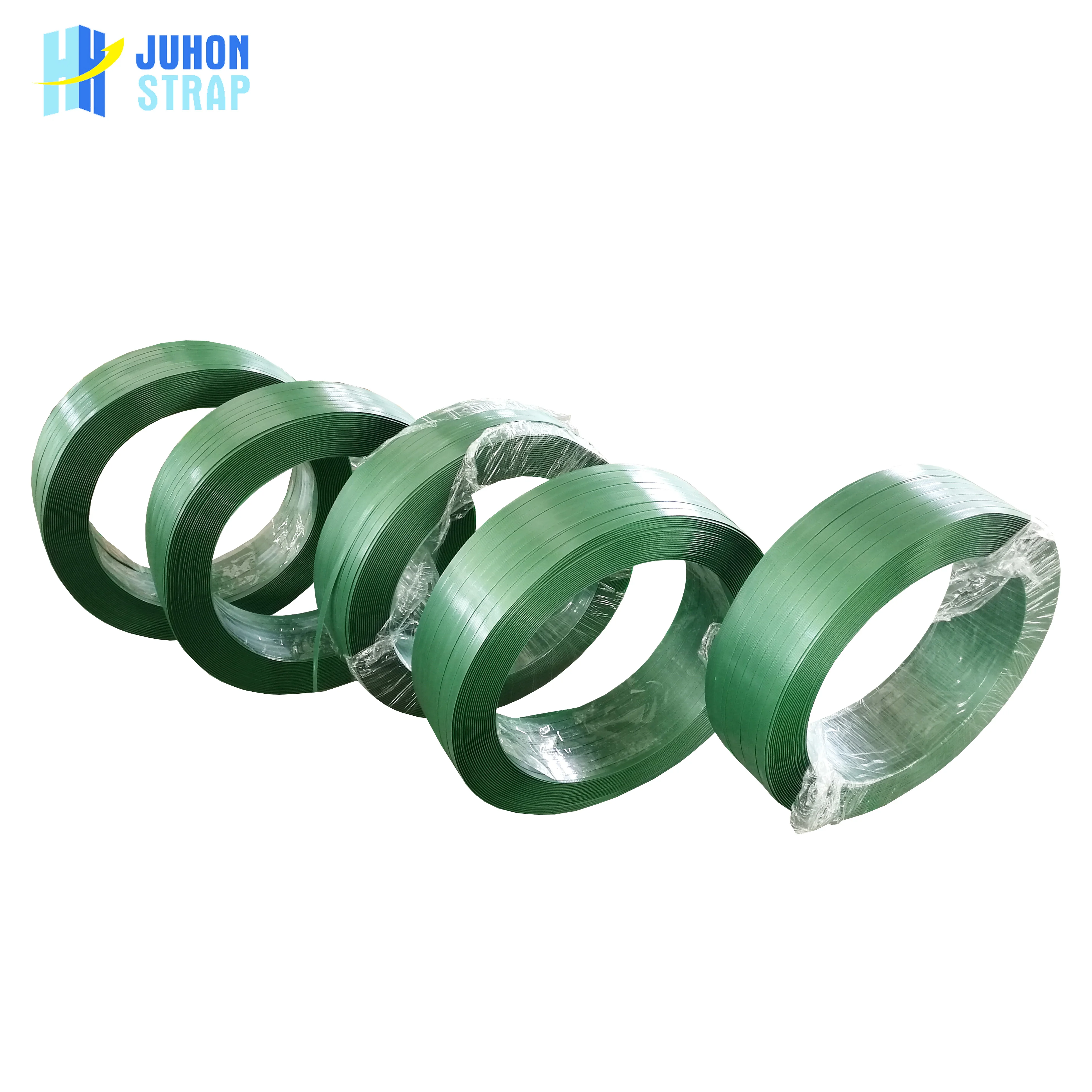 High Tension green PET strap for packing wooden and glass