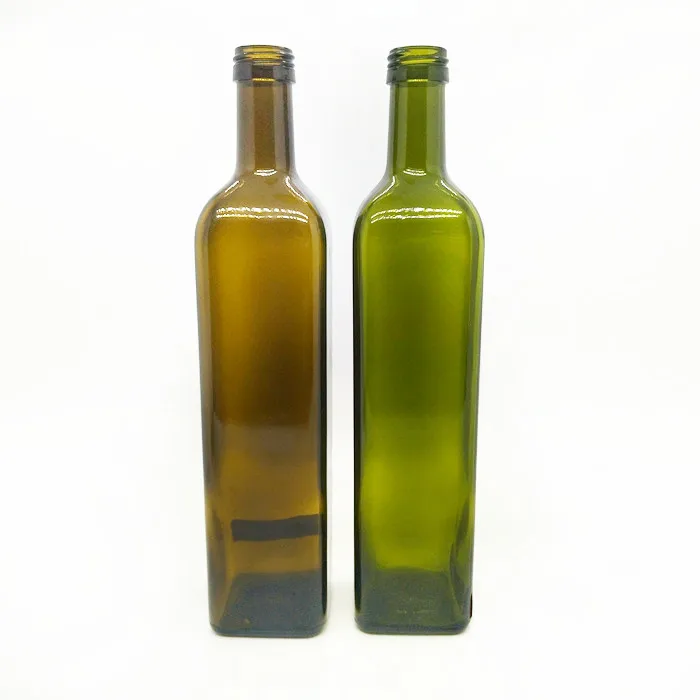 250ml 500ml 750ml 1L Customized Luxury Cooking oil Storage Olive Oil Glass Bottle with metal lid For liquids ingredients