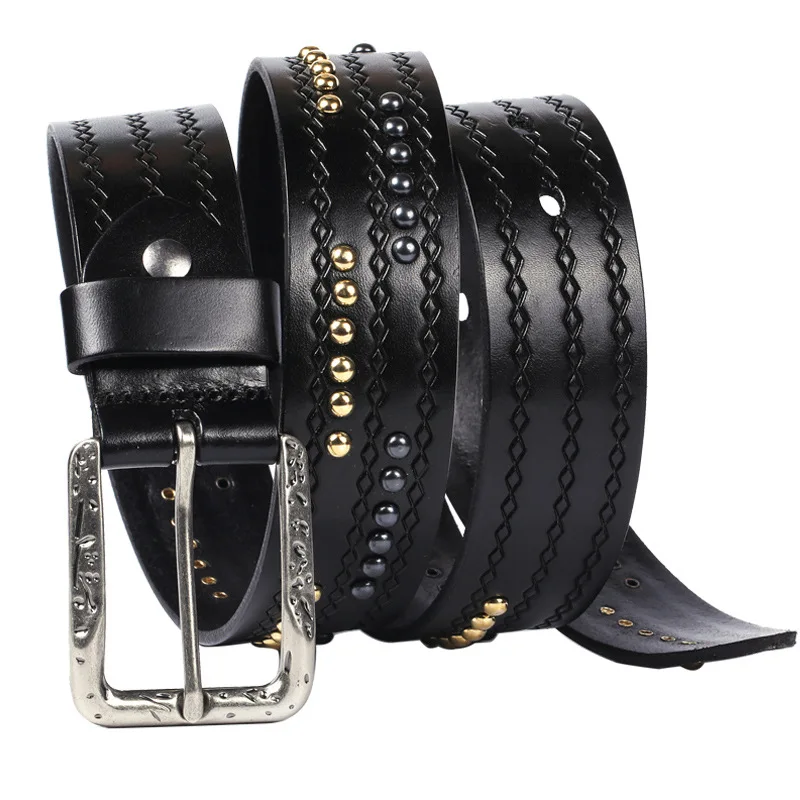 Genuine leather belts from Pakistan Customization Wholesale New mens luxury belts embossed cowhide genuine leather belts
