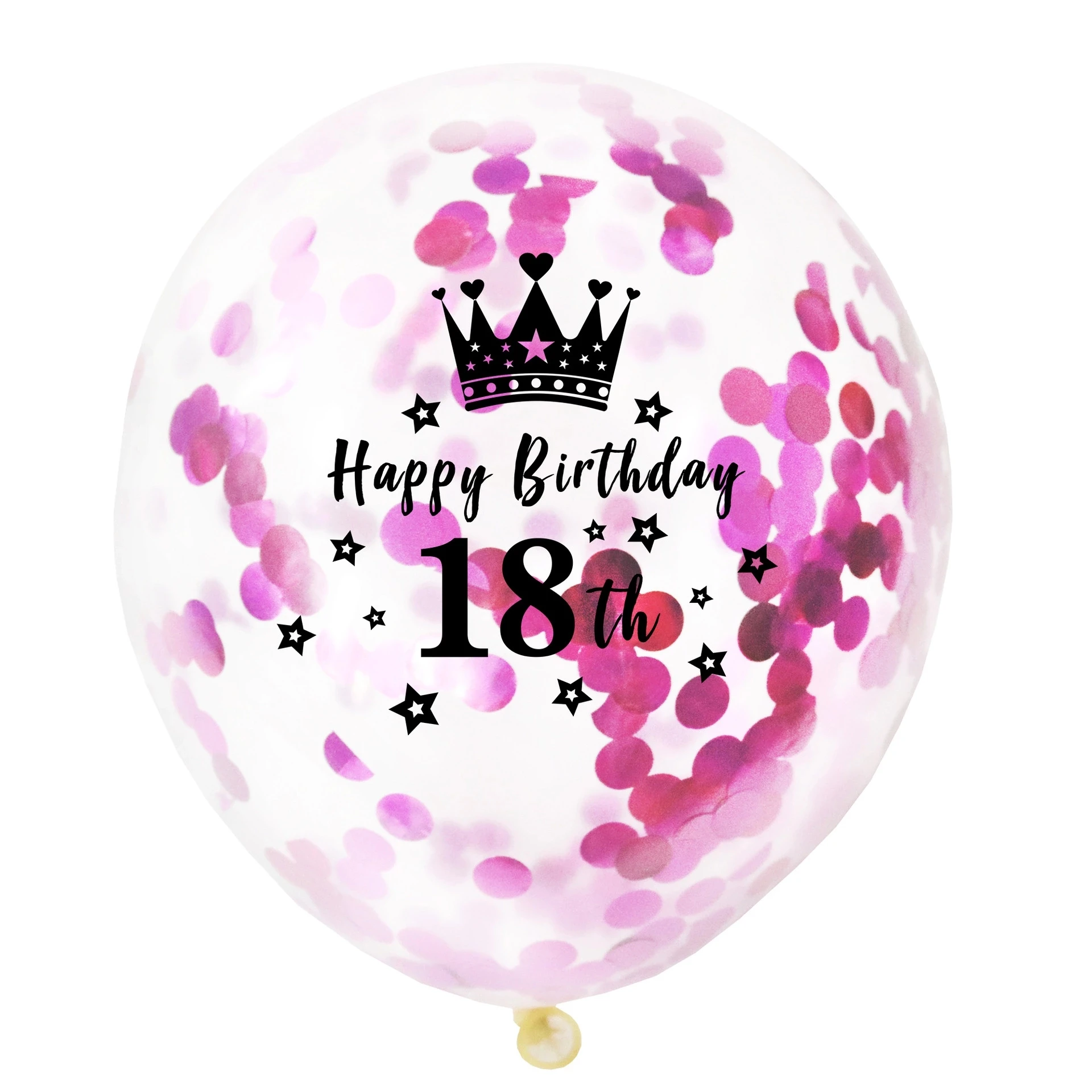 
Factory wholesale 12inch latex Confetti Ballon with 21th 30th 50th happy birthday crown for birthday party 