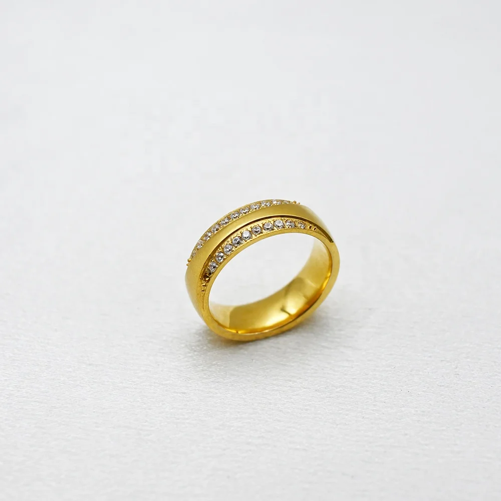 Factory wholesale love cubic zirconia moissanite diamond wedding rings 18k gold plated ring for ladies girls