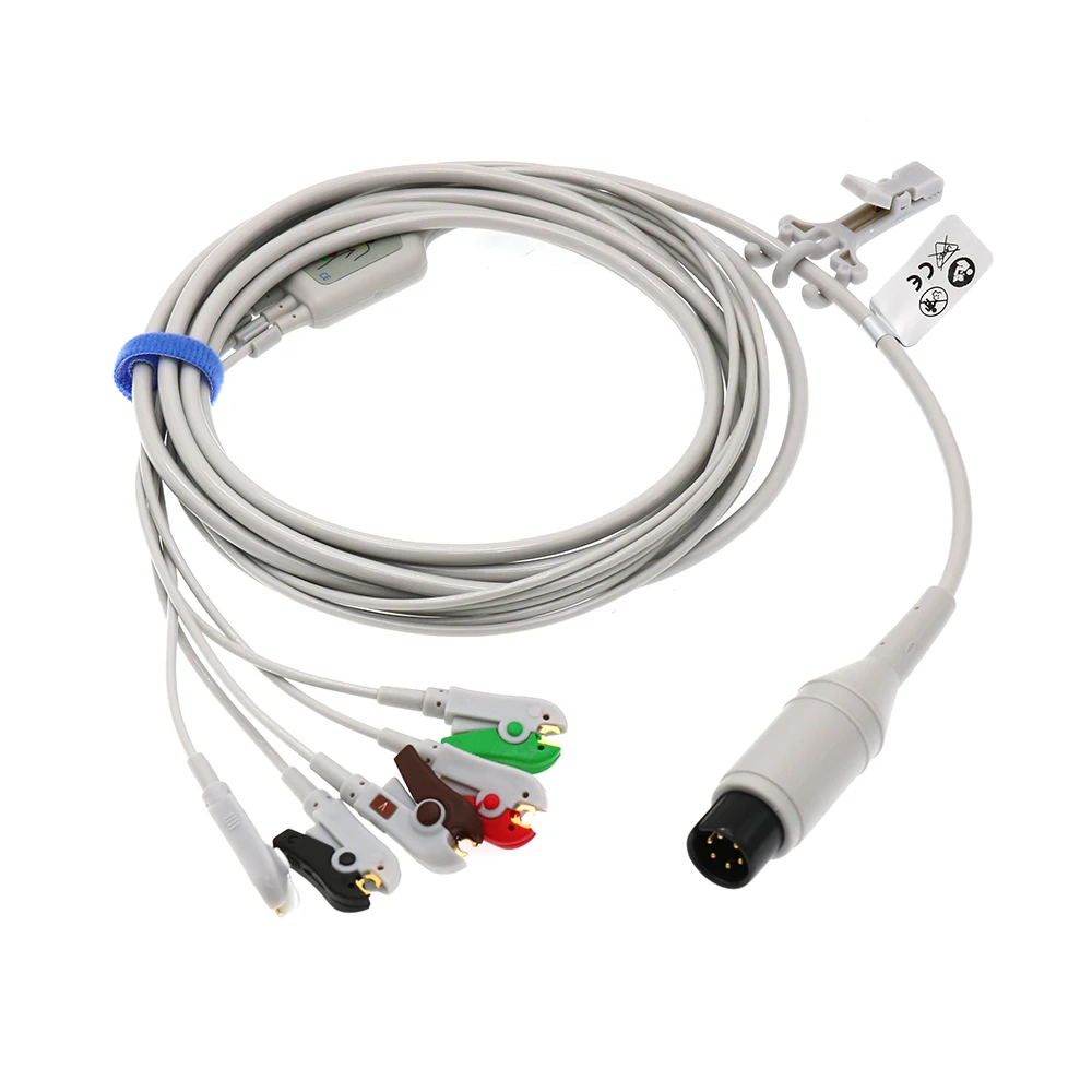 Goldway/Datascope/GE/BCI/CSI,AHA,clip 5 lead ECG machine cable