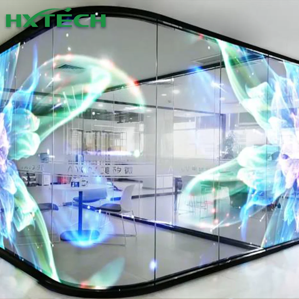 Hd Holographic Mesh Screen Transparent LED Screen Hologram Indoor Transparent Led Display For Glass Wall