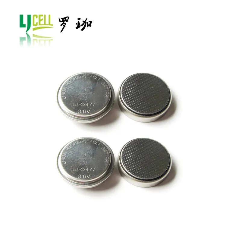 LIR2477 rechargeable 3.6v lithium ion battery with high capacity