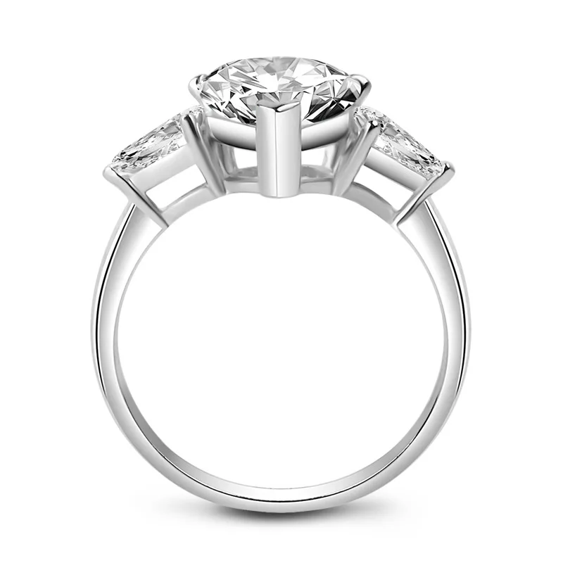 Dropshopping 2020 Jewelry wholesale women eternity 925 sterling silver platinum plated rings pear shaped diamond engagement ring