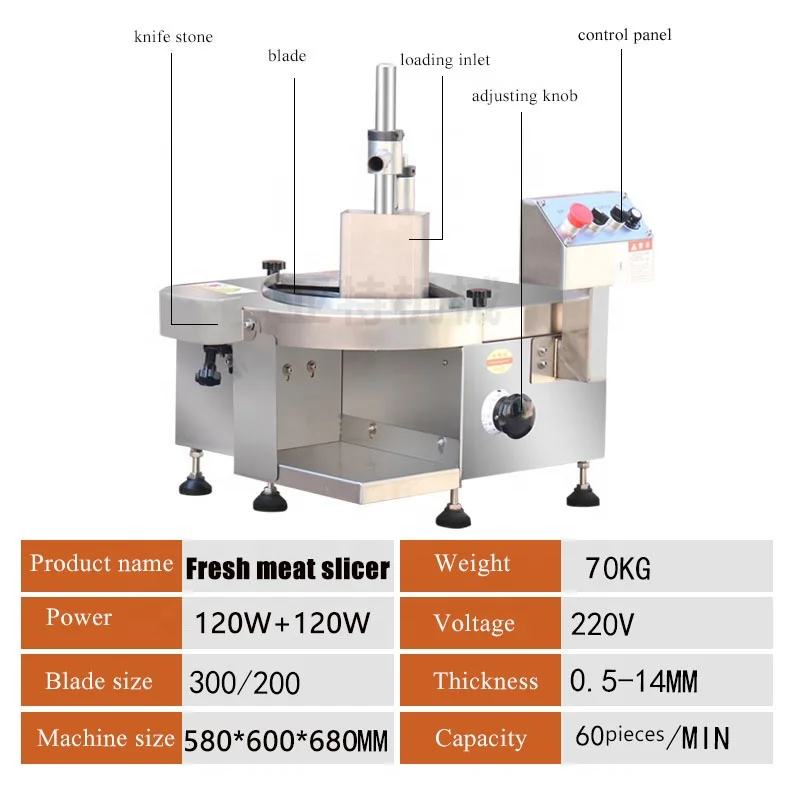 Best Small Stainless Steel Desktop Professional Commercial Kitchen Electric Fully Automatic Food Fresh Beef Pork Meat Slicer