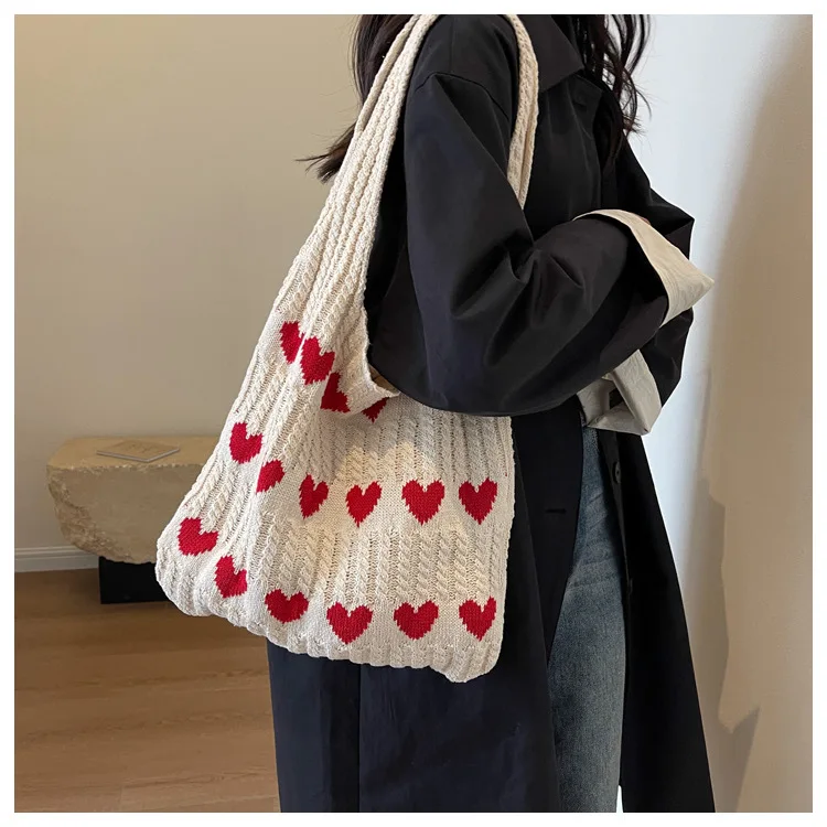 Wholesale New Design Summer Beach Bags Mesh Cute Tote Bag Knitted Crochet Shoulder Bag