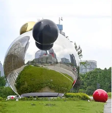 500MM 600MM  Garden Landscaping Gazing Stainless Steel Hollow Sphere