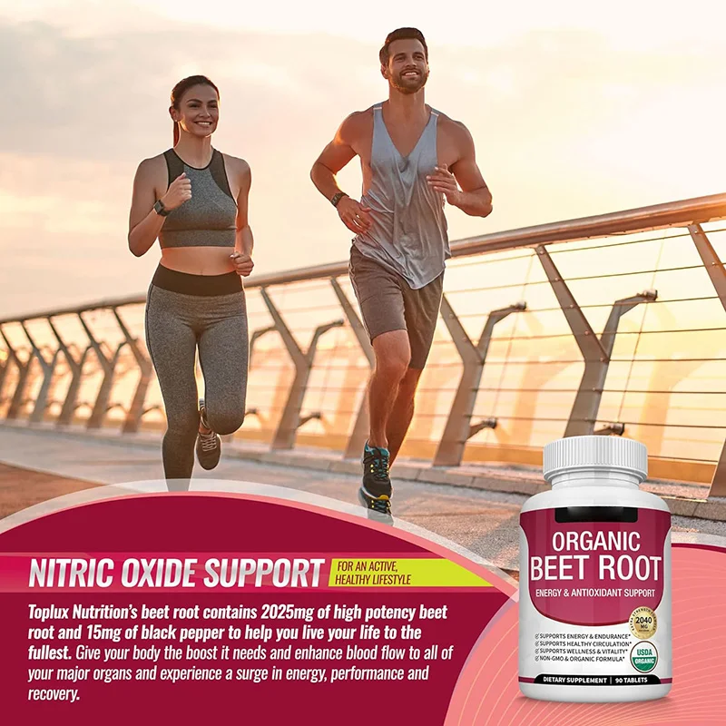 Organic Beet Root Powder Tablets  Natural Nitric Oxide Beets to Support  Energy  Black Pepper Better Absorption Non GMO