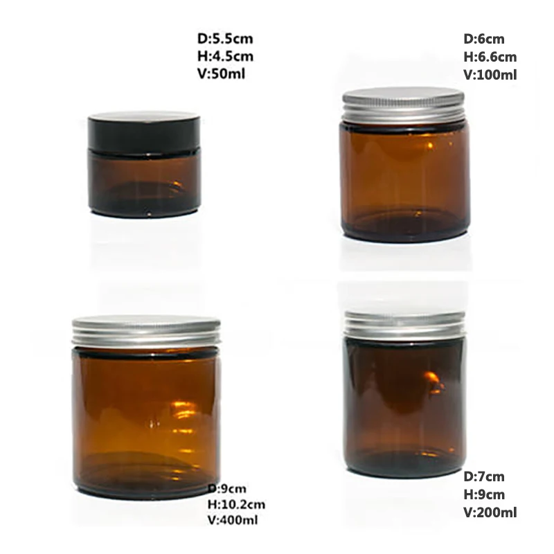 New Arrival Round Candle Jars Empty Amber Colorful Glass Candle Jars with Metal Gold Sliver Lids Plastic Lids for Home Wedding