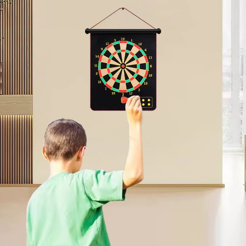 Customized kids indoor party sports shooting folding toy magnetic darts board set