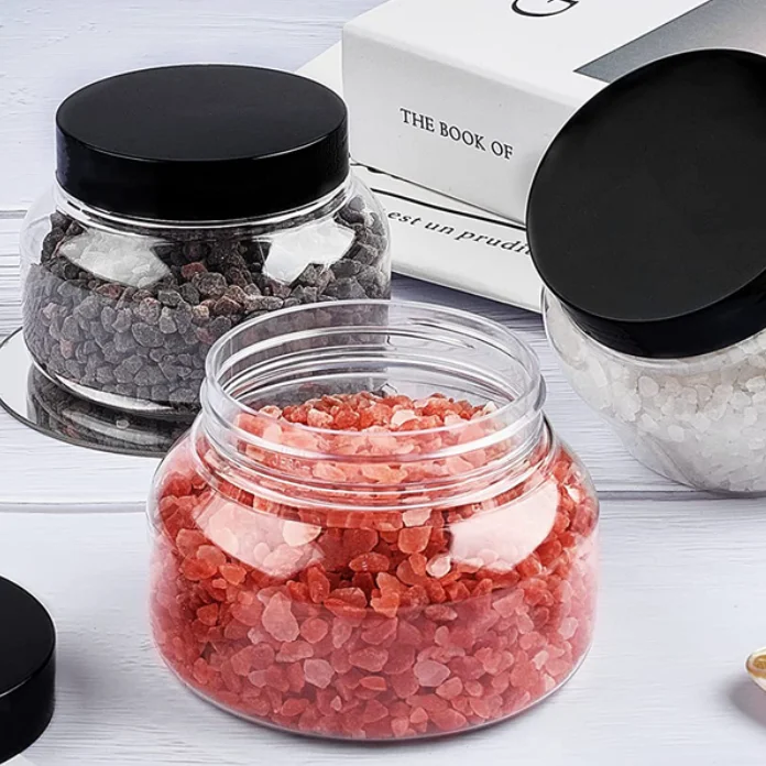 Plastic Jars Width Mouth Empty Plastic Body Scrub Containers For Slime Lotion Can Customize Label