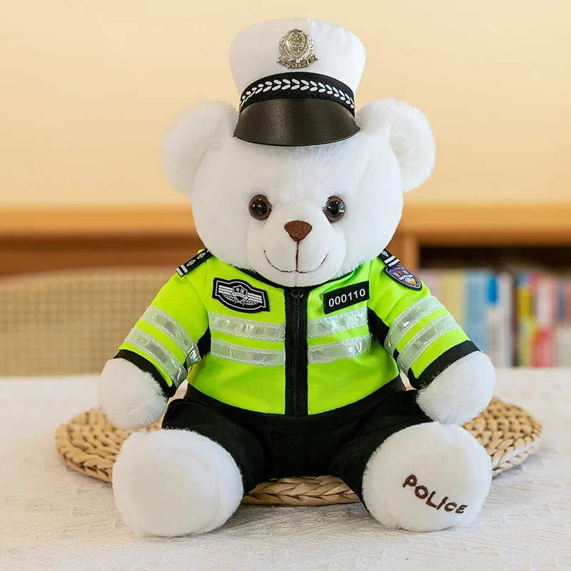 Bear Plush Toy Career Traffic Police Doctor Design Cute Fabric Stuffed Accessory Stress Relief 1688 purchase agent