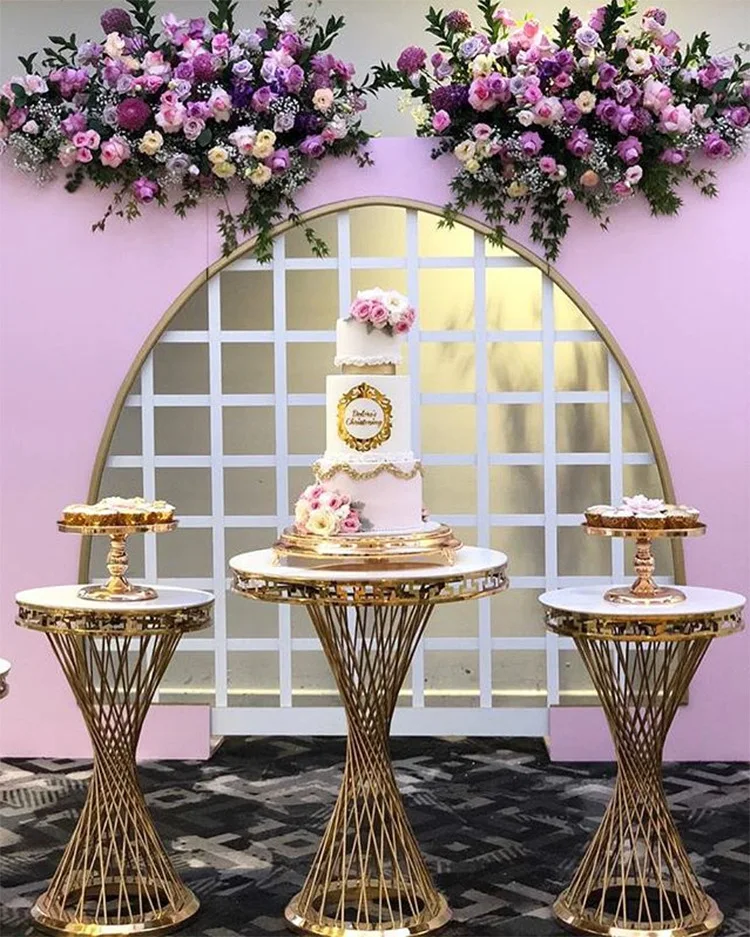 Golden stainless table stands cake base stands for cake decor