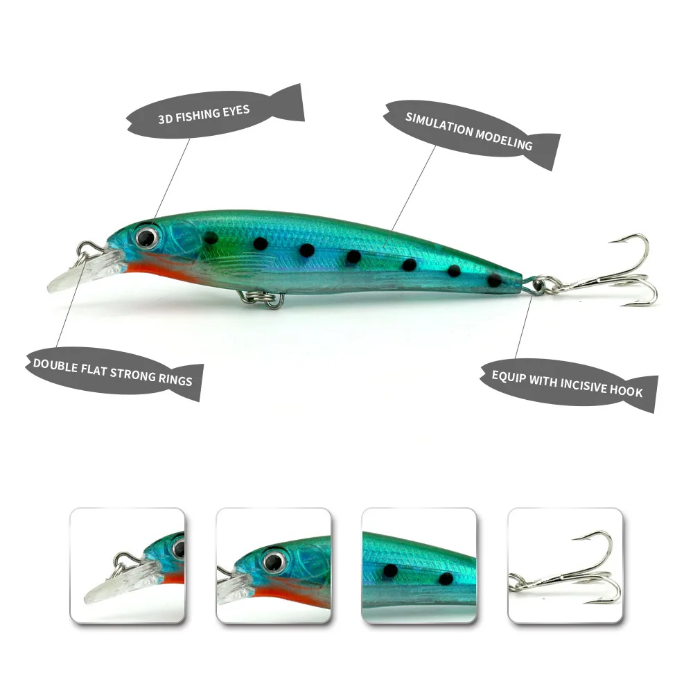 Fishing Minnow Lures 11cm Diving Barra Trevally Mackerel