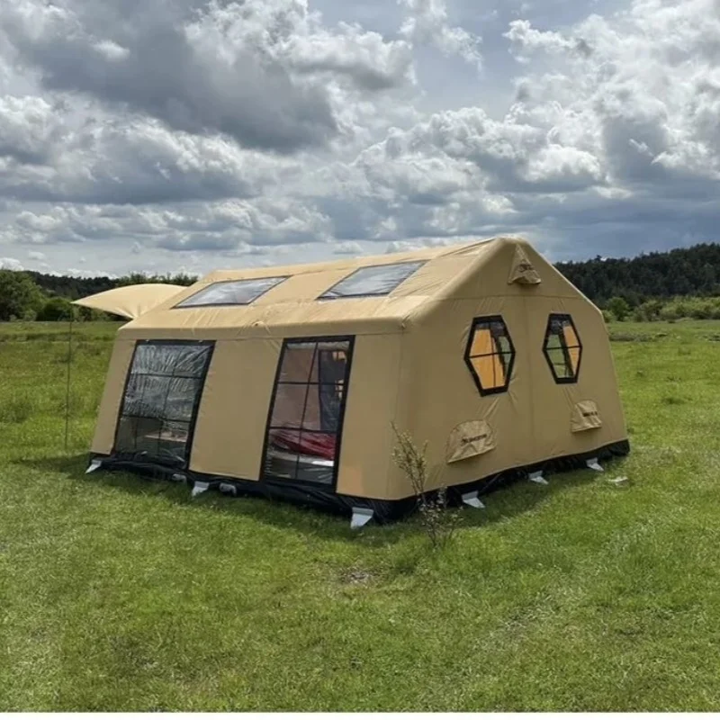 Rongtou Customized Luxury Polyester Air Family Tent Portable Large Glamping Air Tent Desert Inflatable Camping Outdoor  tent