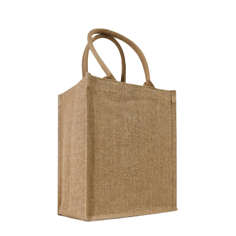 Оптовая продажа, персонализированный экологически чистый джутовый пакет, вьетнамский переработанный джутовый пластиковый пакет, многоразовый водонепроницаемый джутовый пакет с индивидуальным дизайном