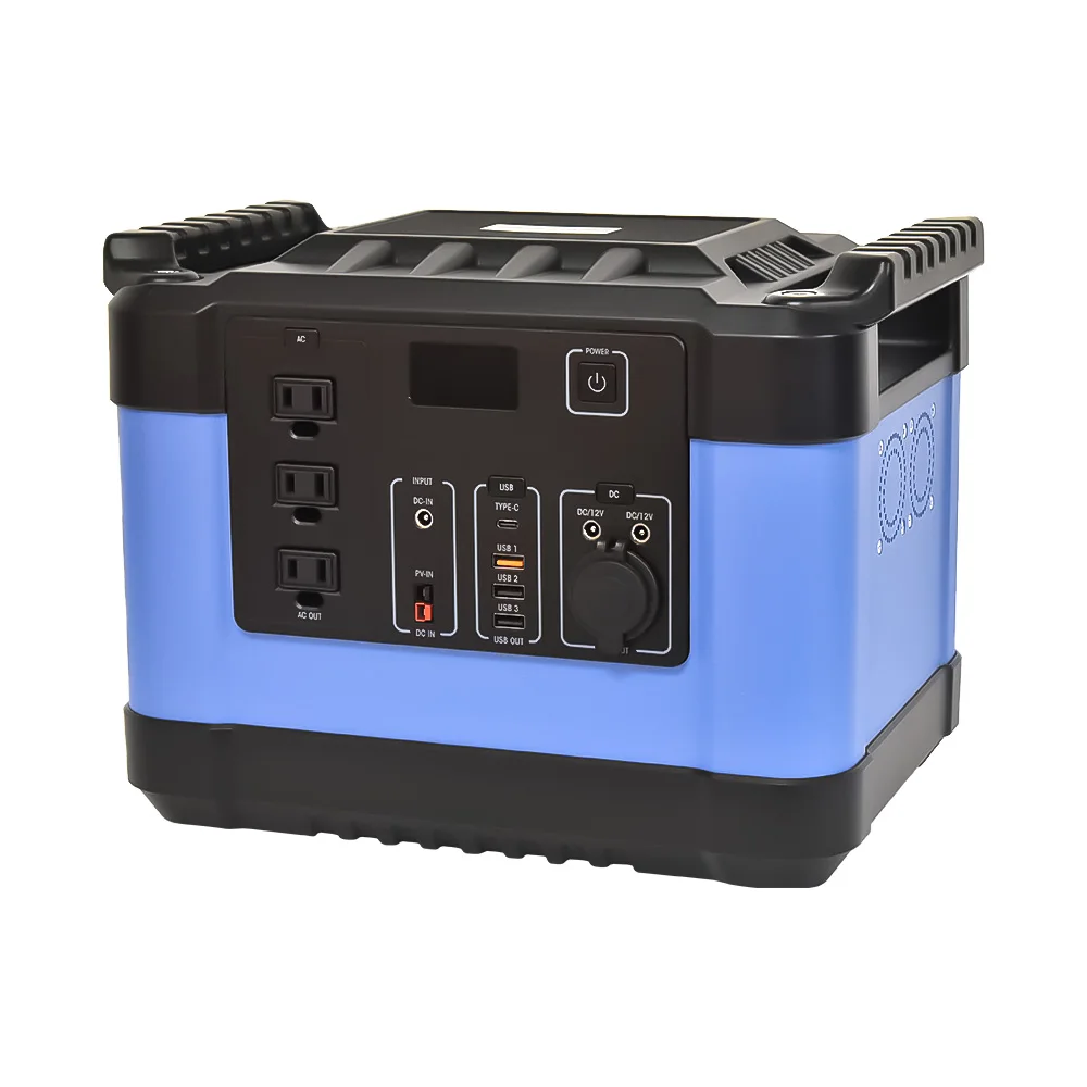 
High Power Energy Storage Power Supply AC DC USB Port Charging 1000W Solar Generator Camping Power System 