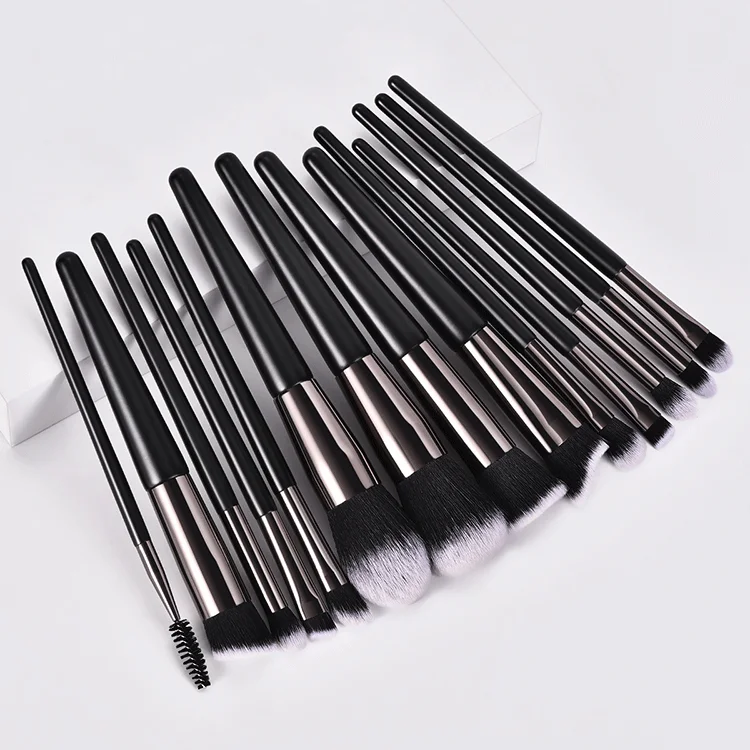 Wholesale Private Label Face Eye Cosmetics 4/11/14pcs Black Makeup Brushes Set