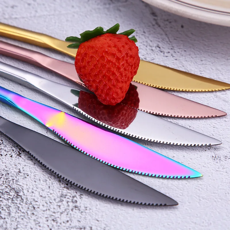 Thickened Stainless Steel Dinner Knives Table Knife for Dessert and Steak Heavy Duty