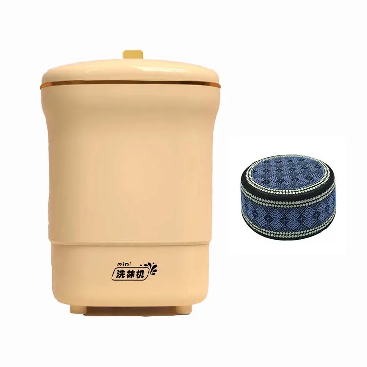 Mini Portable Electric Hat Washing Machine Foldable Top-Loading Semi-Automatic for Household Car RV Hotel Outdoor Use