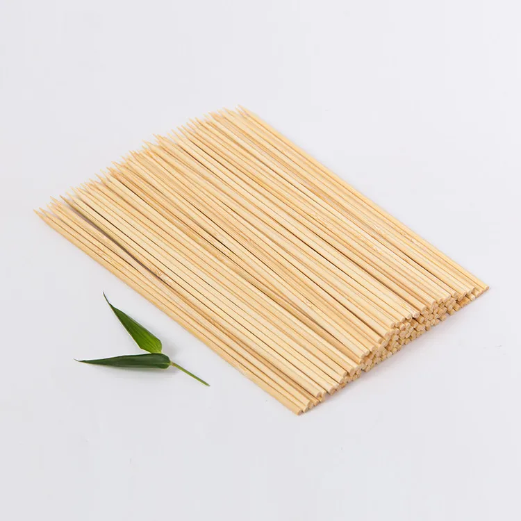 20cm long disposable grill needle bbq bamboo stick, one-off round sticks for meat food or party