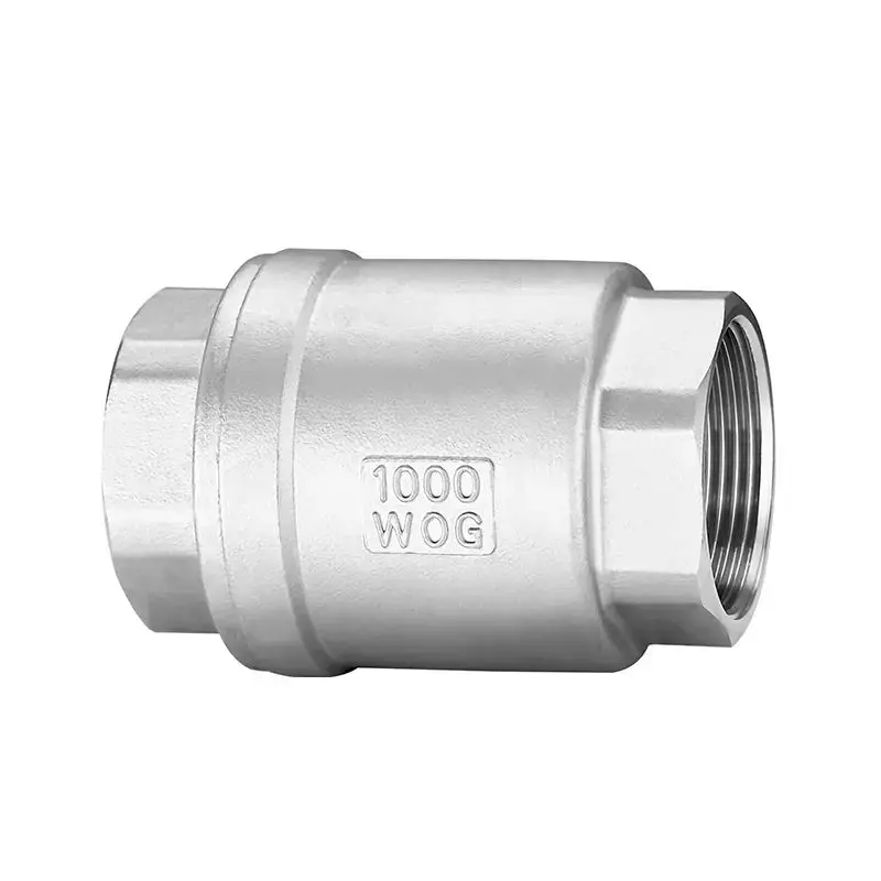 Vertical Type Pipe Fitting Industrial Air Steam Water Control Angle Screw End Stainless 304 Check Valve