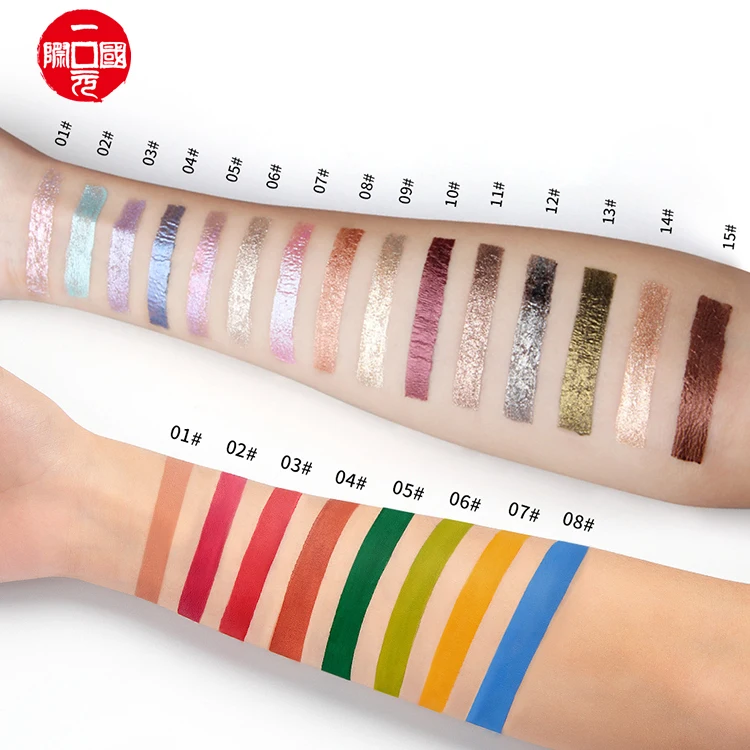 Onedollar Private Label Make Up New Pearlescent liquid eye shadow palette 15 colors