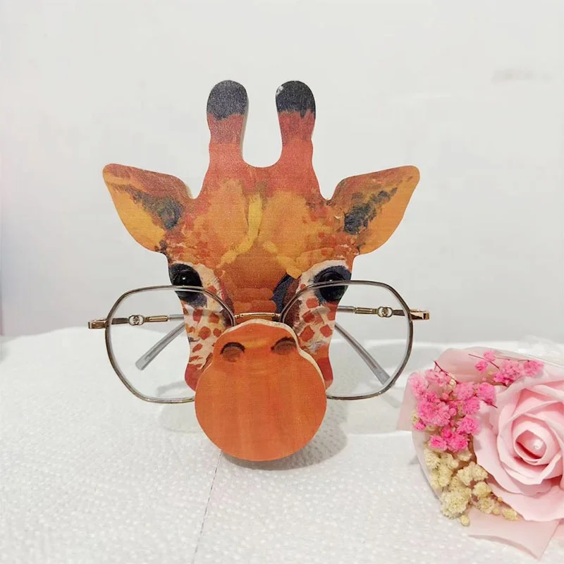 Factory Direct Selling honeybee duck deer wooden sunglass display stand wooden desktop decoration