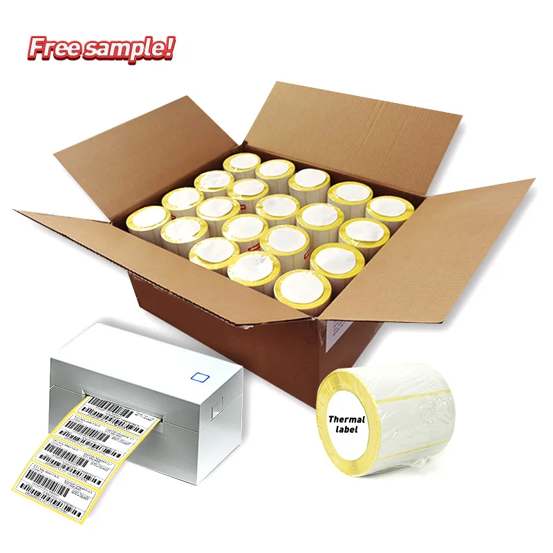 Custom Logo Printing Vinyl Die Cut Sticker Waterproof PET Colored Sheet golden supplier 4x6 thermal direct shipping label