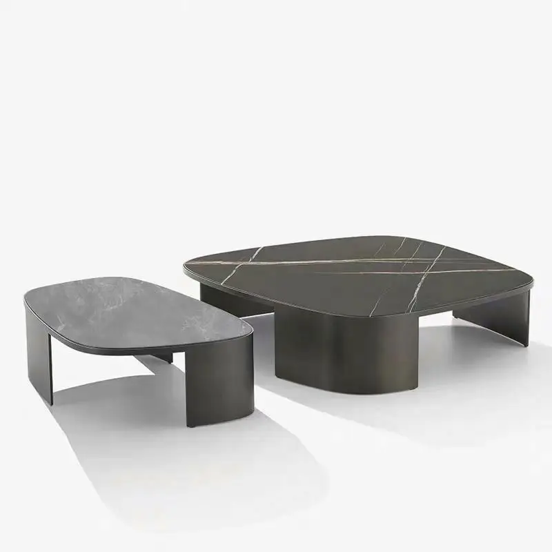 2024 Italy Popular New Coffee Table, Shaped Coffee Table, Stainless Steel Base