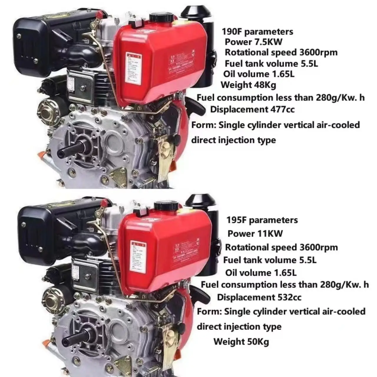 Single Cylinder 4 Stroke Air-cooled Diesel Engine