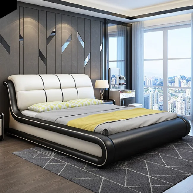 
Professional wholesale modern wood bed frame tufted sleeping bed with storage drawers 