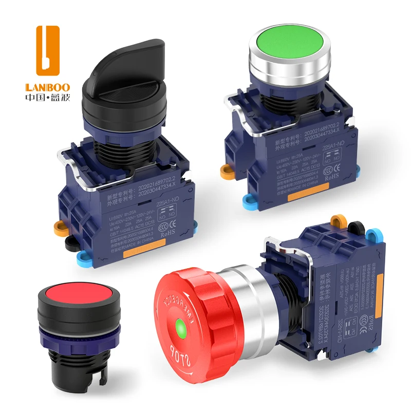 LANBOO 22SA1 safety high current series red green blue yellow white customizable LED signal lamp