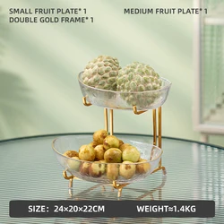 OSBORN Coffee shop Three Tier ceramics Standing Snack fruit Dish plates with Gold Rack