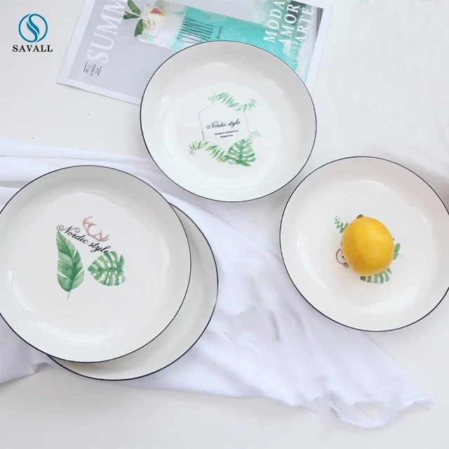Savall HoReCa ODM ins new spring planted round plate ceramic tableware porcelain dinner dish new bone china for hotel