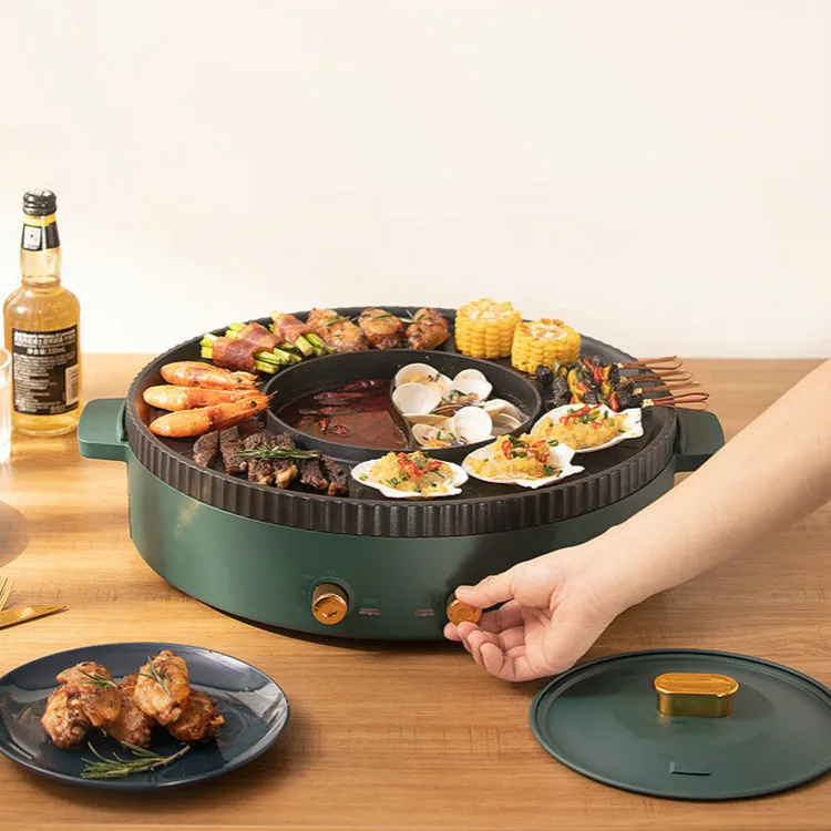 Многофункциональная бытовая электрическая жаропрочная посуда shabu-shabu для приготовления пищи жарки и
