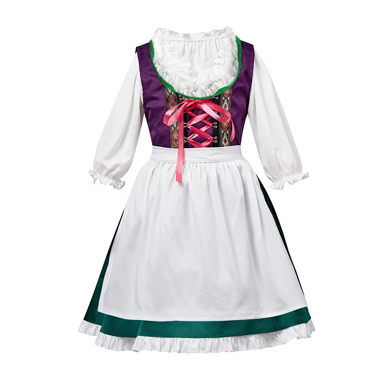 Colorful Dirndl Oktoberfest For Child Costume Alps National Top Dress Cosplay Fancy Party Dress Carnival Halloween