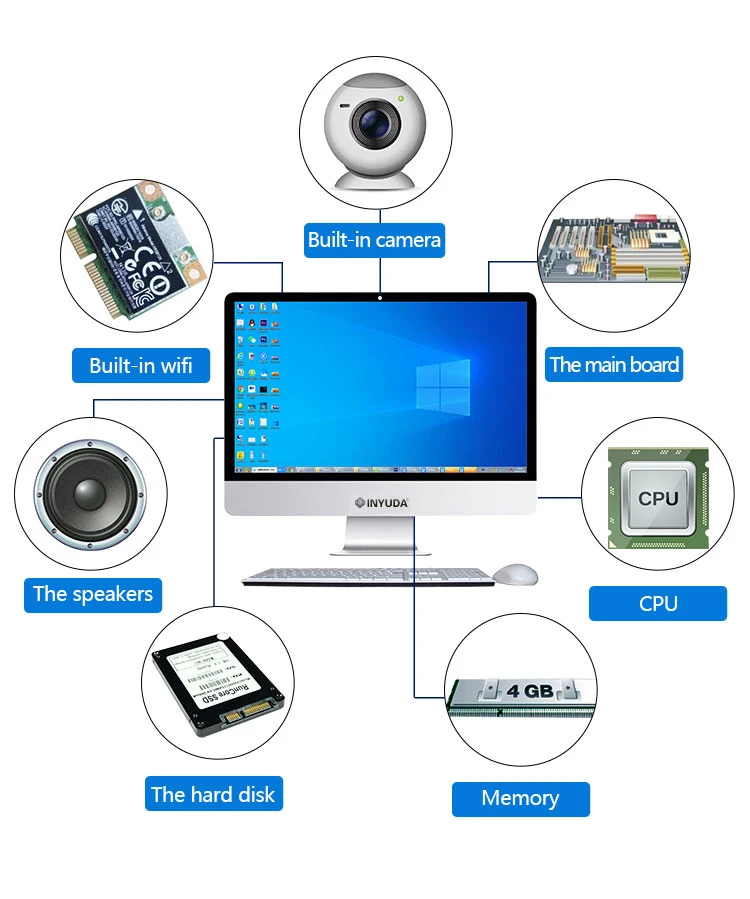 Factory Direct All in 1 Pc 27 Inch 4GB 128GB Cor I3 Personal Computer Gaming Bilgisayar Computer Pc All in One