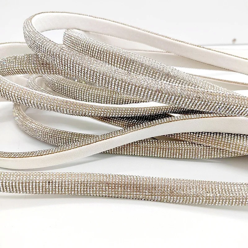 Wholesale Bling Bling Diamond Wire Cutting Rope Crystal Rhinestone DIY Tube Rope Strass Rope For Dress Hats Shoes Upper